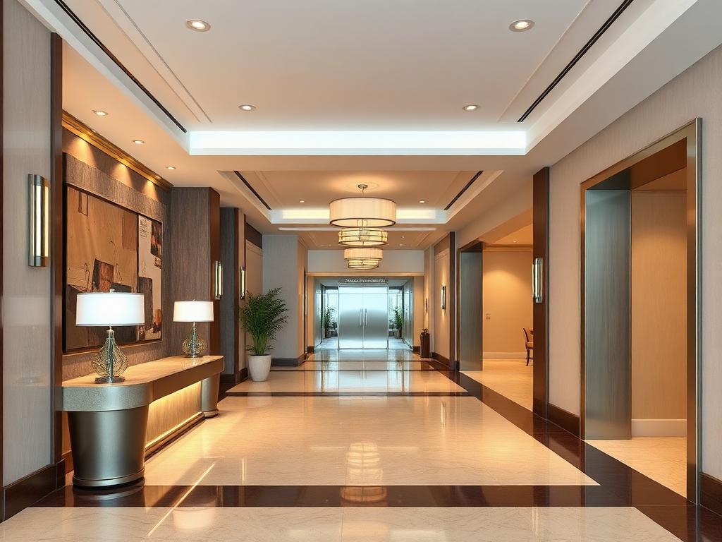 Renovated hospitality lobby in a South Florida multifamily property